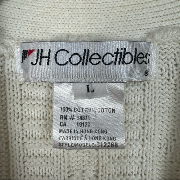 Vintage JH Collectibles Cream Knit Button Front Cardigan Cottagecore y2k Neutral - Picture 4 of 4